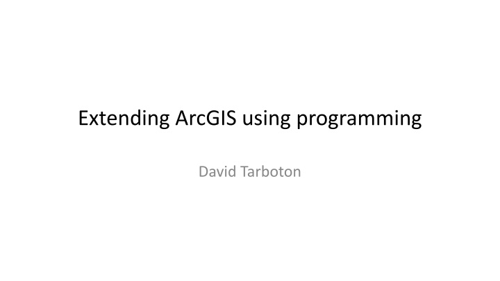 extending arcgis using programming