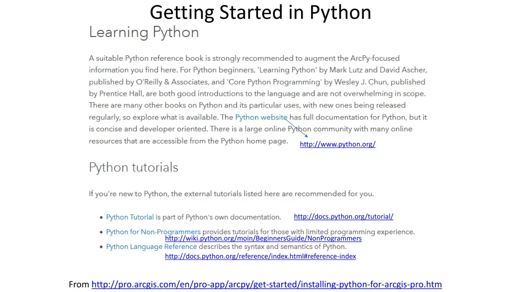 getting started in python