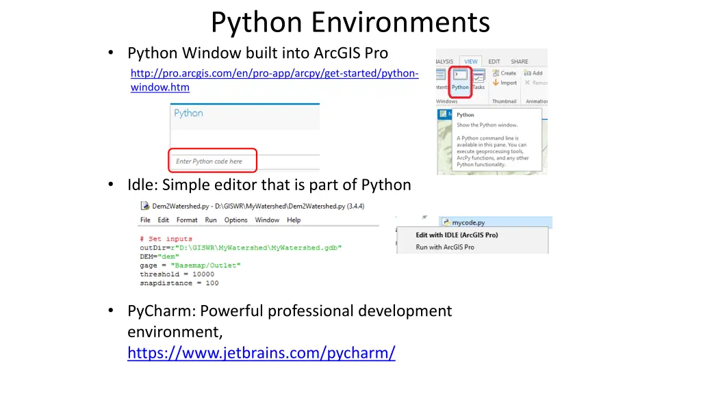 python environments python window built into