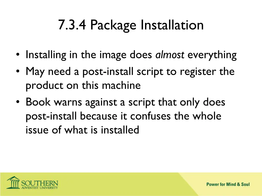7 3 4 package installation