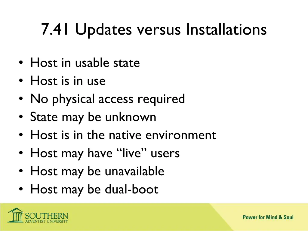 7 41 updates versus installations
