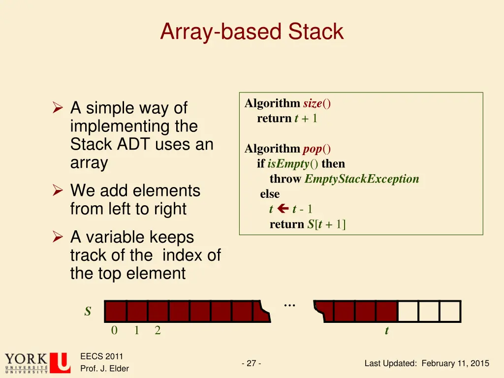 array based stack