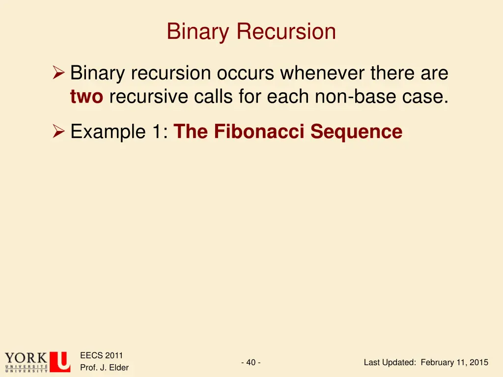 binary recursion