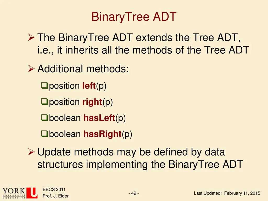 binarytree adt