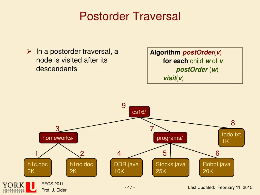 postorder traversal
