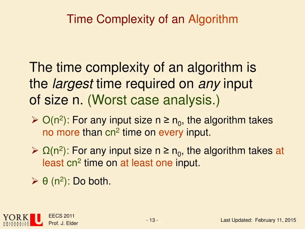 time complexity of an algorithm