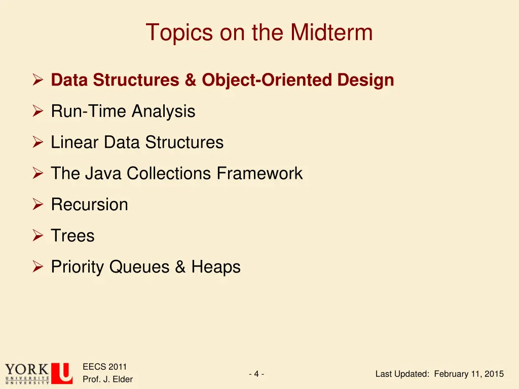topics on the midterm 1