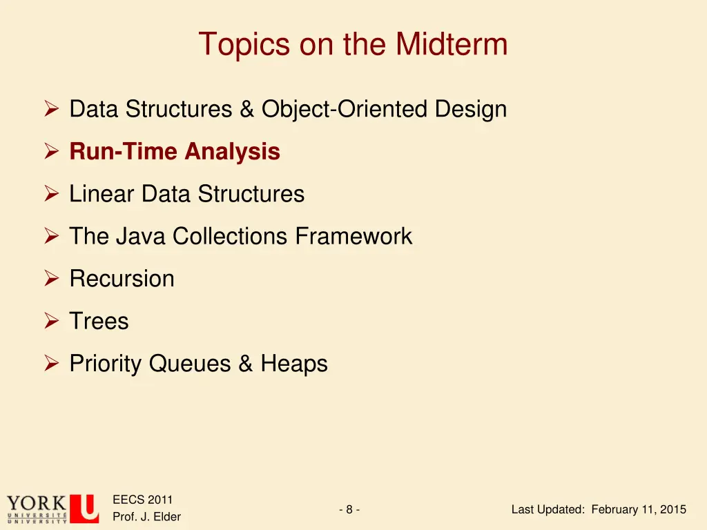 topics on the midterm 2
