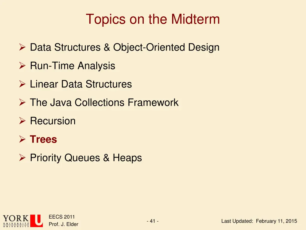 topics on the midterm 6