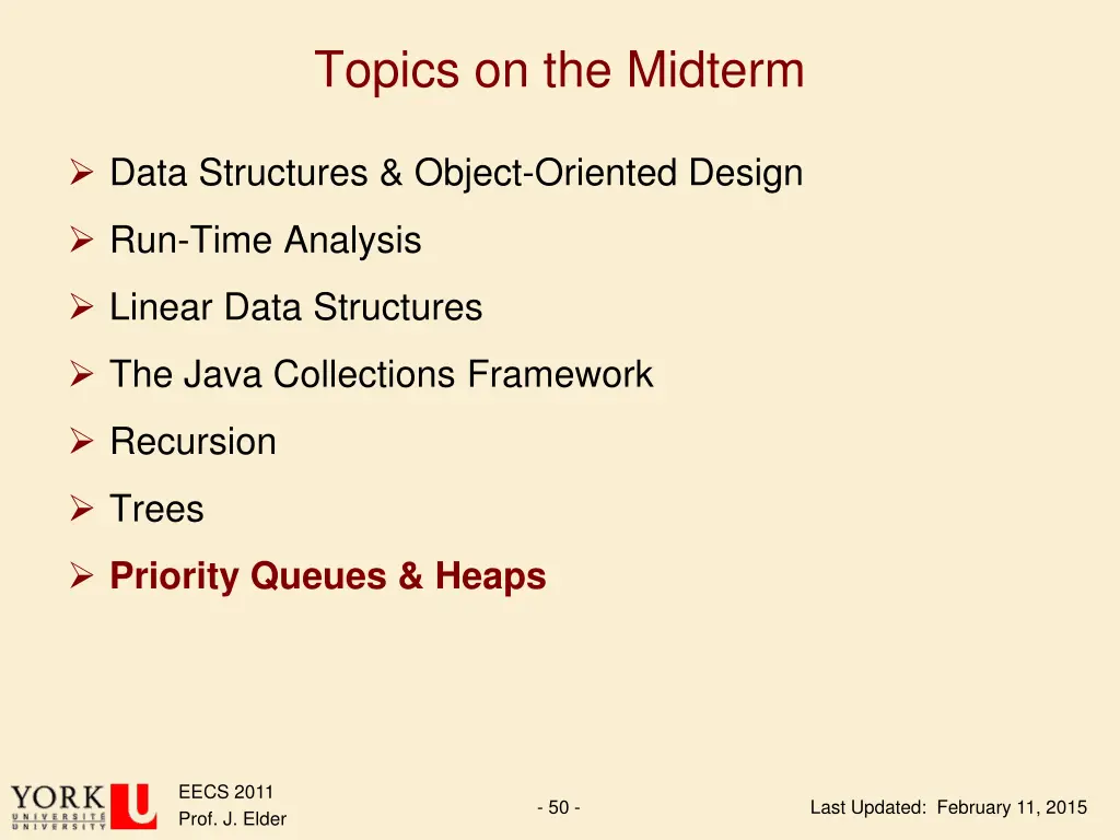 topics on the midterm 7