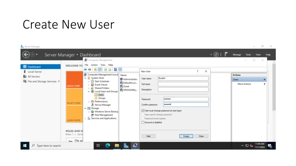 create new user