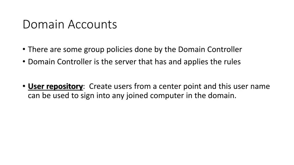 domain accounts
