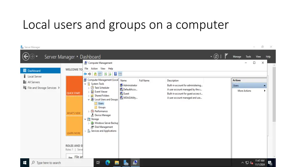 local users and groups on a computer