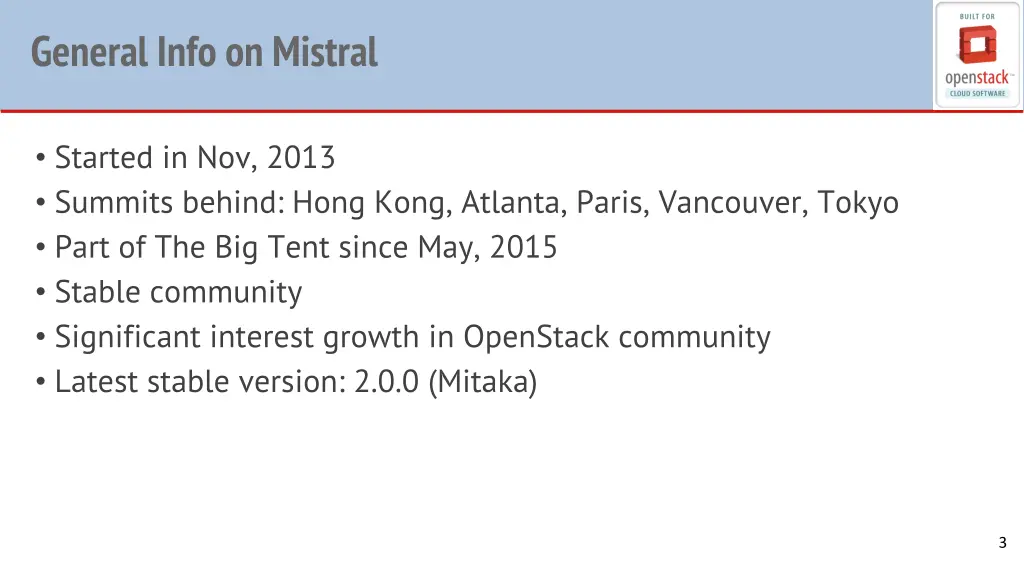 general info on mistral