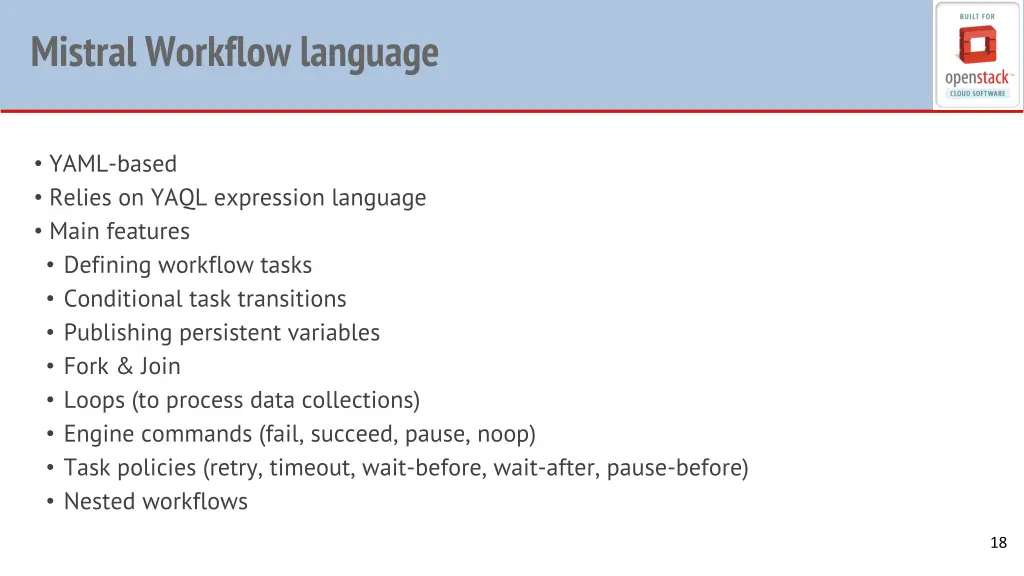 mistral workflow language