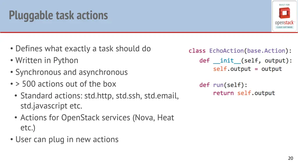 pluggable task actions