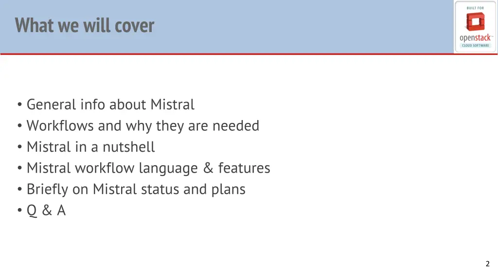 what we will cover