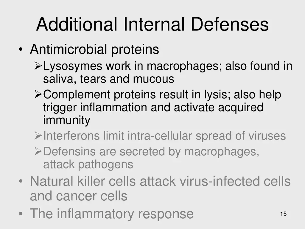 additional internal defenses antimicrobial