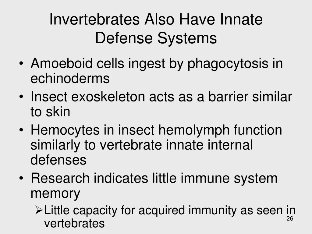 invertebrates also have innate defense systems