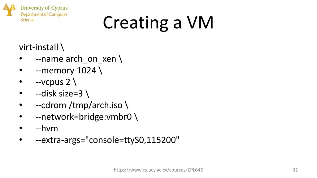 creating a vm