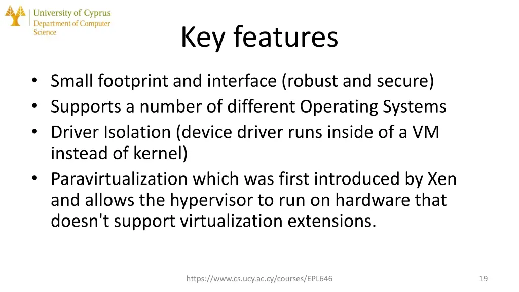 key features