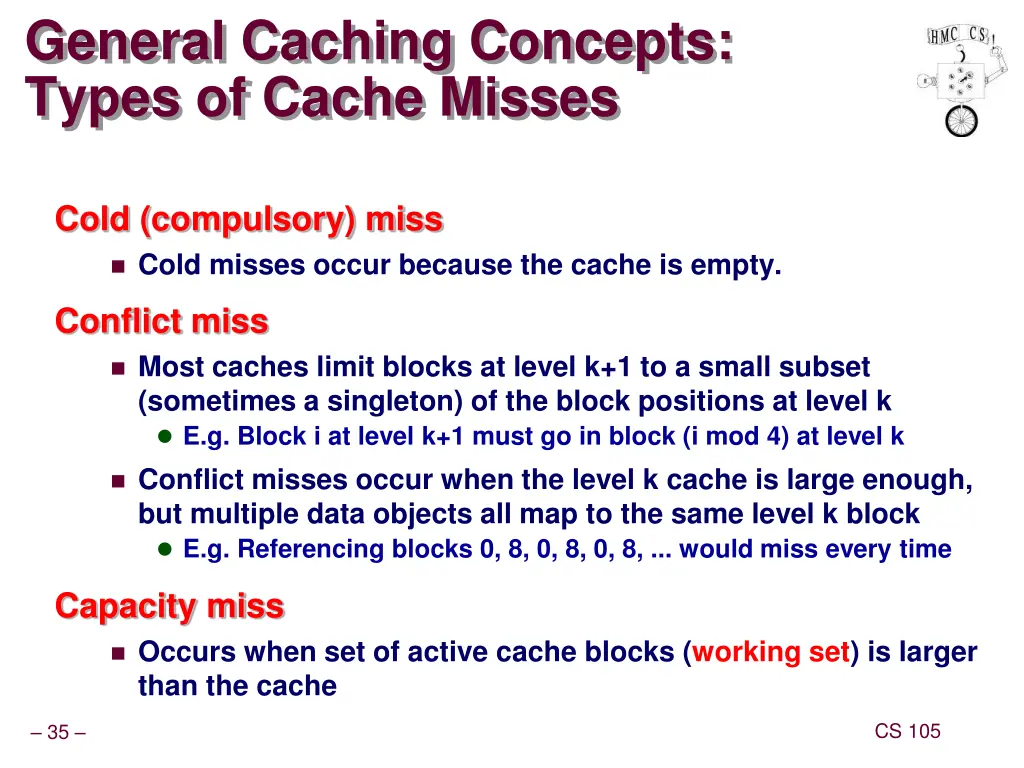 general caching concepts types of cache misses