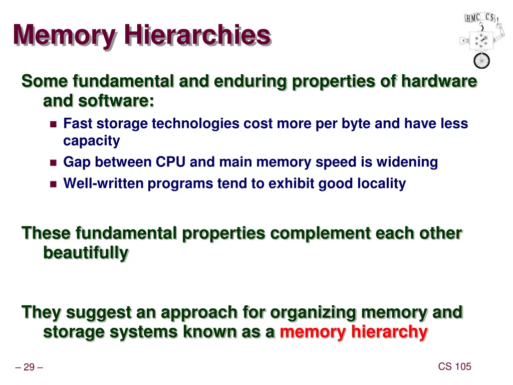 memory hierarchies