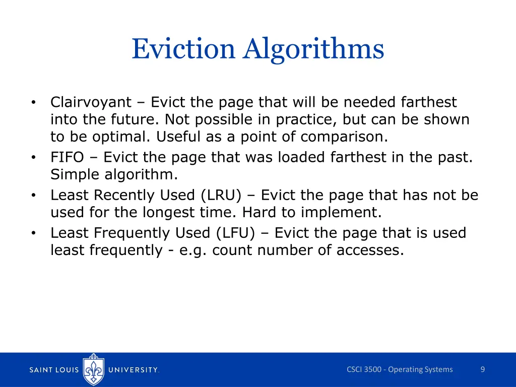 eviction algorithms