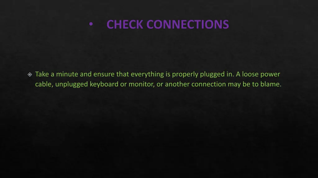 check connections