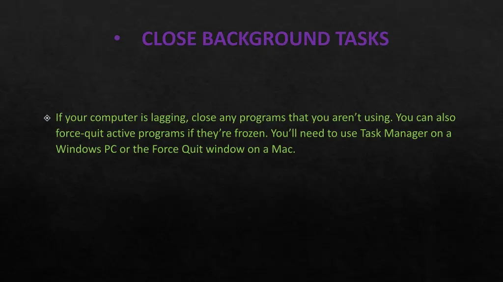 close background tasks