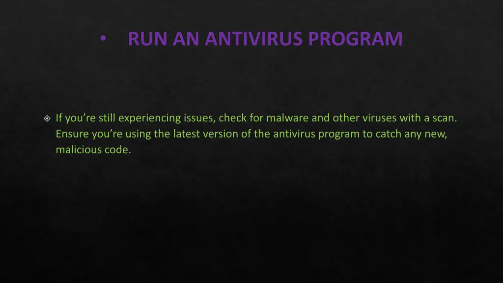 run an antivirus program