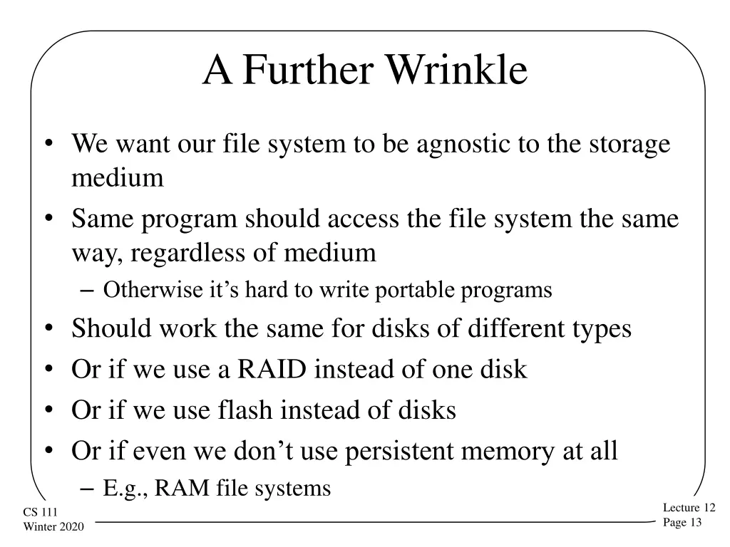 a further wrinkle