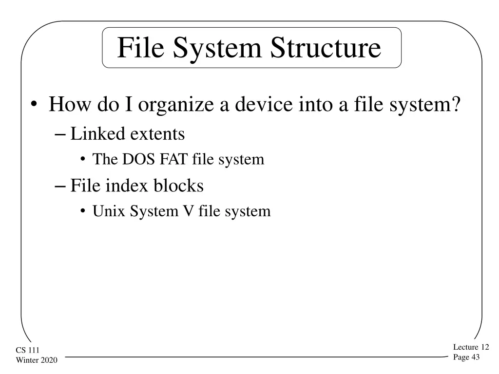 file system structure