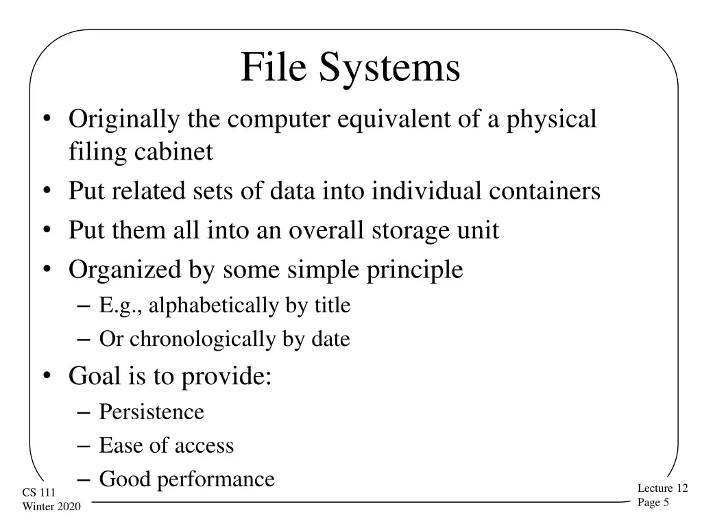 file systems