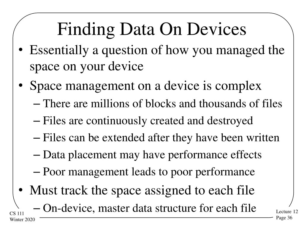finding data on devices essentially a question