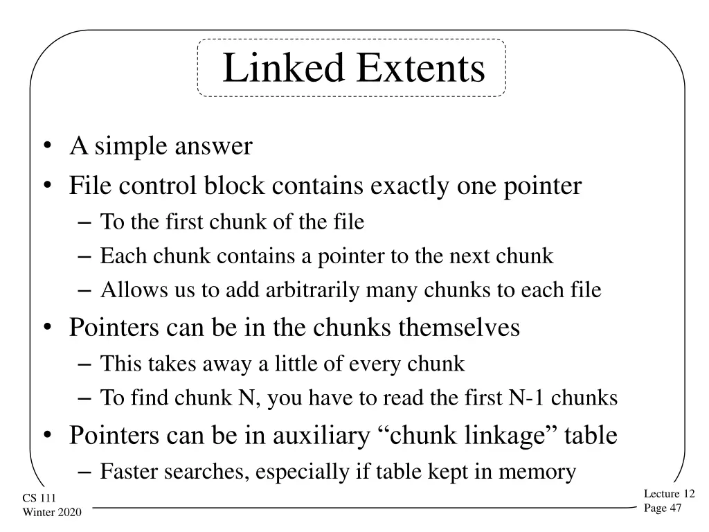 linked extents