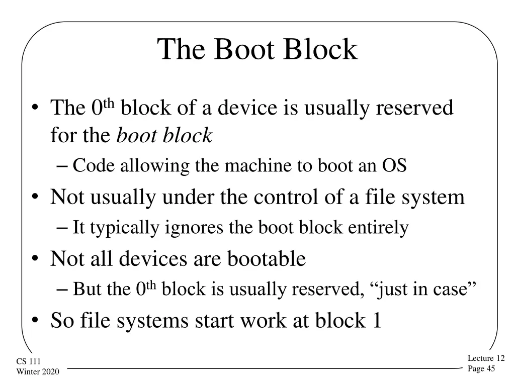 the boot block