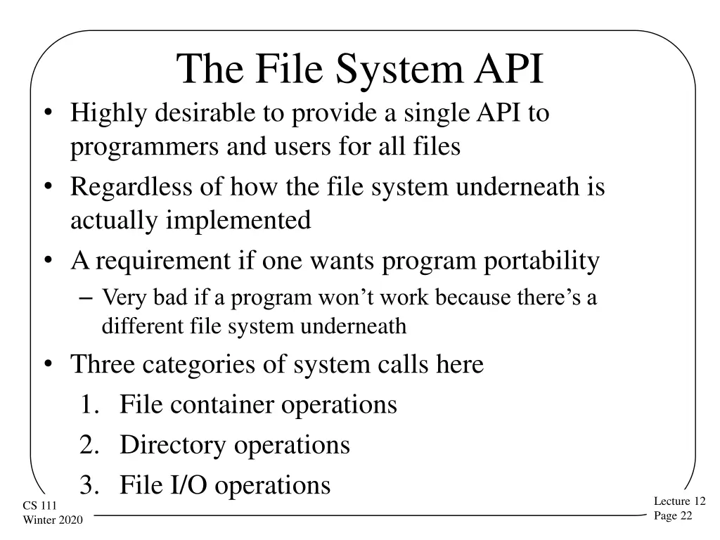 the file system api highly desirable to provide