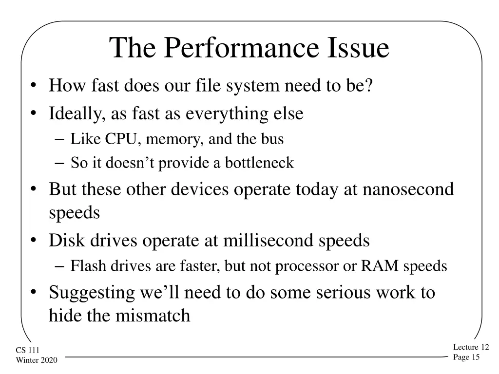 the performance issue