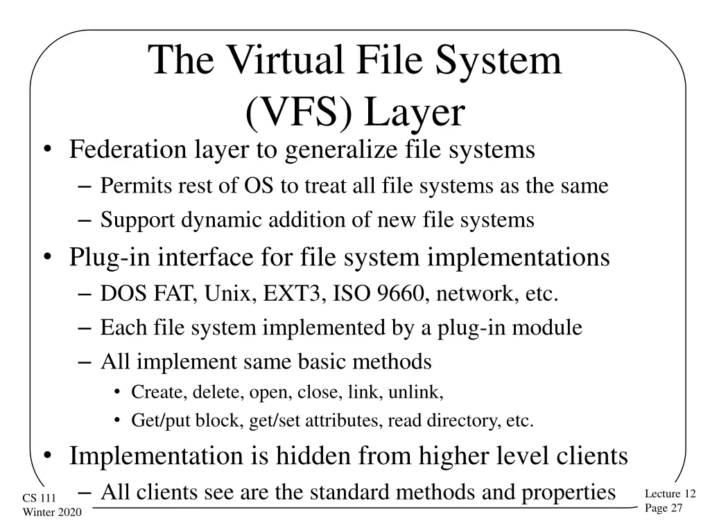 the virtual file system vfs layer federation