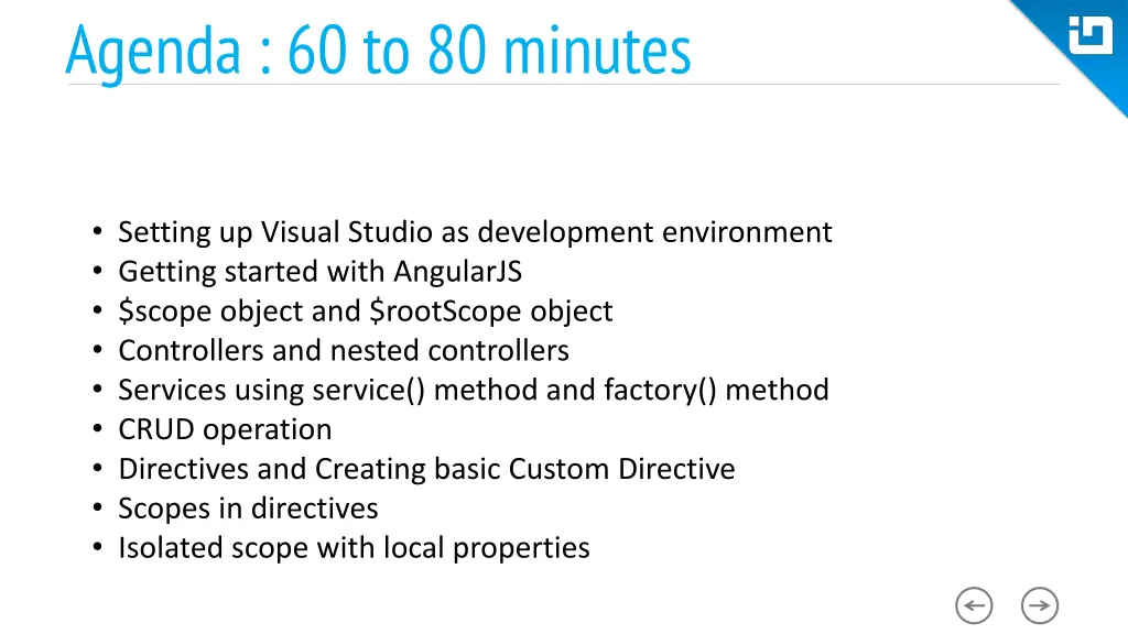 agenda 60 to 80 minutes