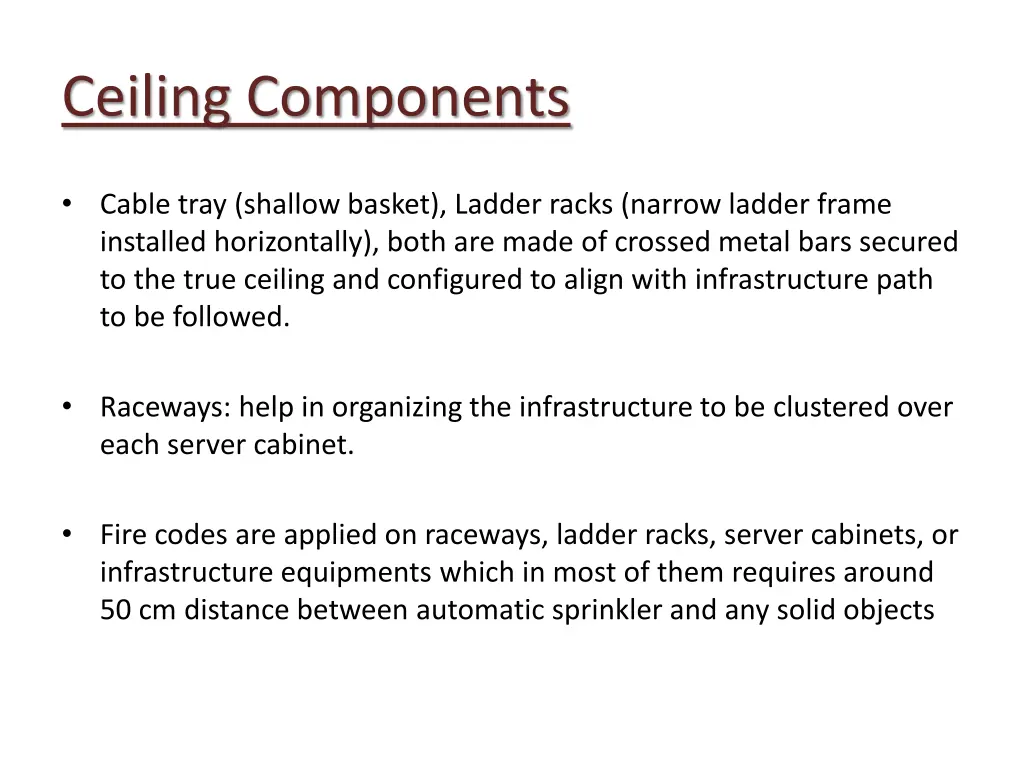 ceiling components