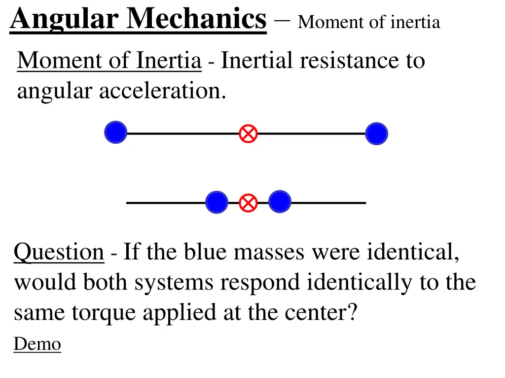 angular mechanics moment of inertia moment