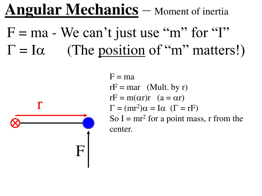 angular mechanics moment of inertia