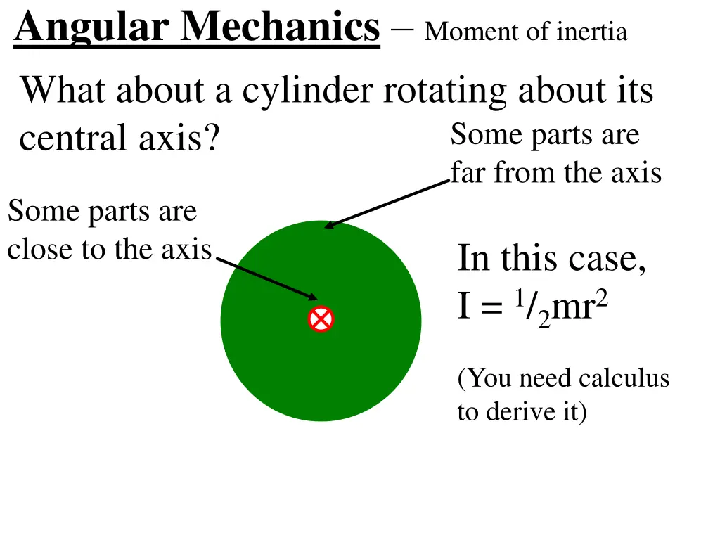 angular mechanics moment of inertia what about