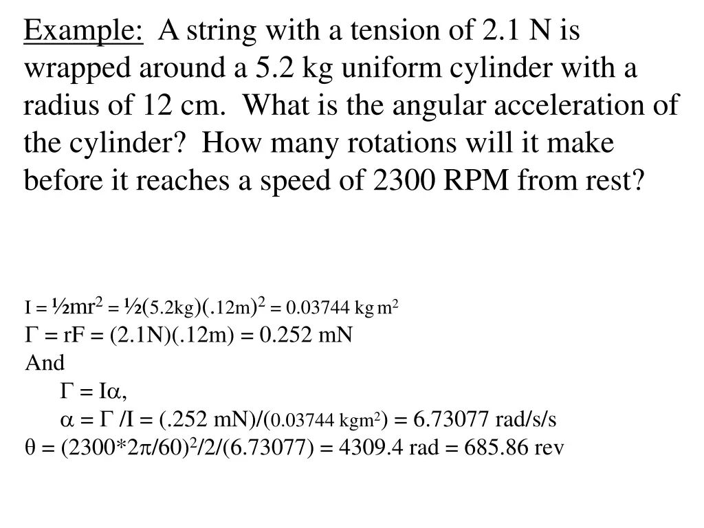 example a string with a tension