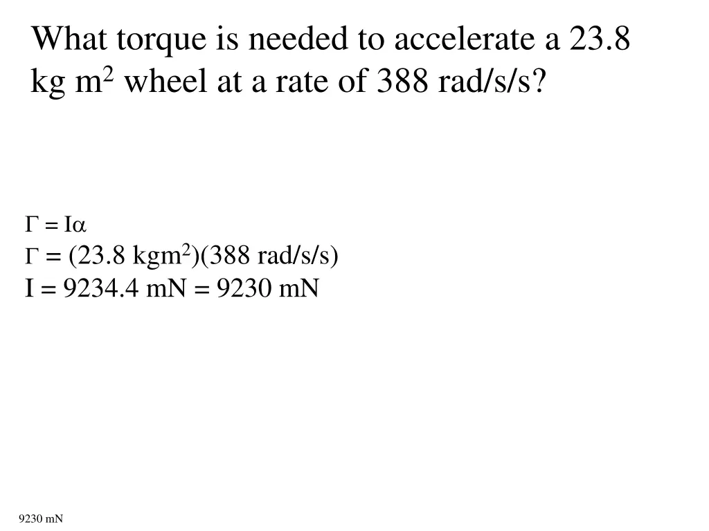 what torque is needed to accelerate