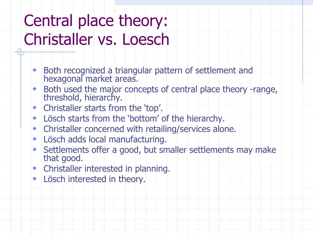 central place theory christaller vs loesch