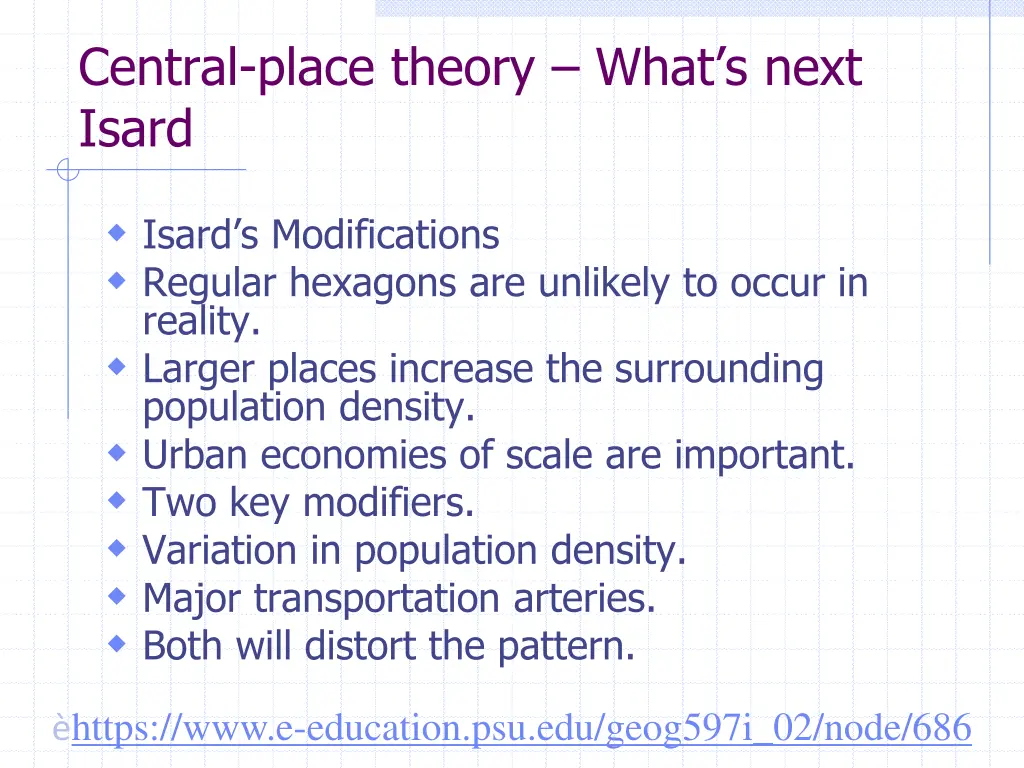central place theory what s next isard