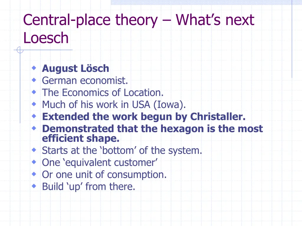 central place theory what s next loesch 1